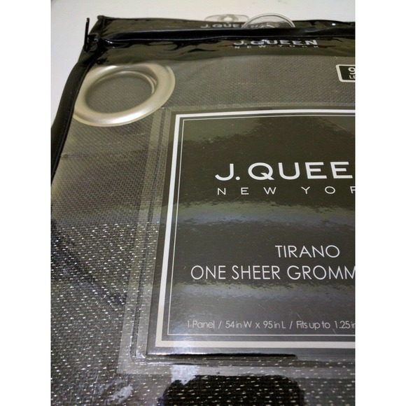 1 (One) JQUEEN J Queen New York Sheer Grommet Window Curtain Panel Gray 54"x95" - Picture 3 of 5